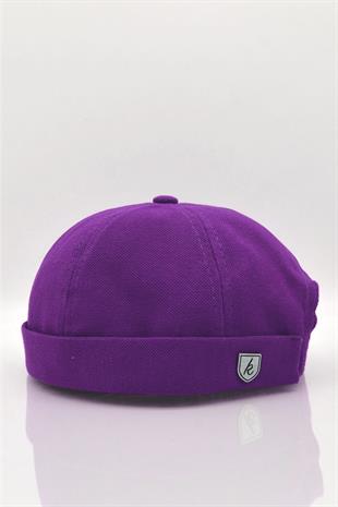 Womens Hipster Folded Cap Purple Docker Hat