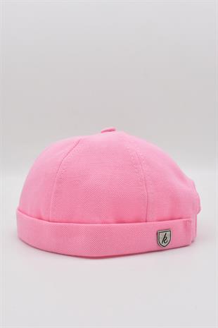 Womens Hipster Folded Cap Pink Docker Hat