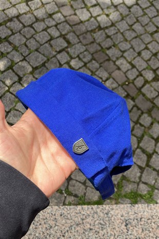 Kadın Hipster Katlamalı Cap Saks Mavi Docker Şapka