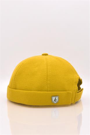 Kadın Hipster Katlamalı Cap Sarı Docker Şapka