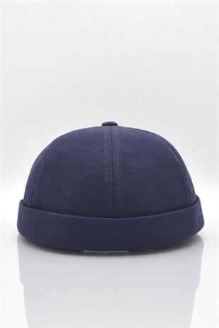 Kadın Hipster Katlamalı Cap Lacivert Docker Şapka