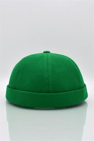 Womens Hipster Folded Cap Green Docker Hat