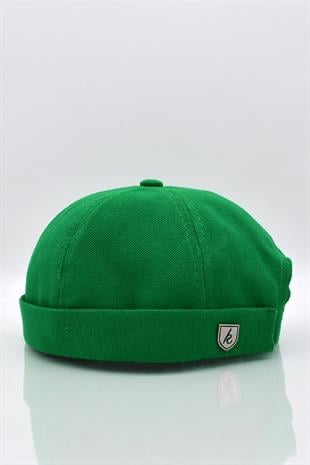 Womens Hipster Folded Cap Green Docker Hat