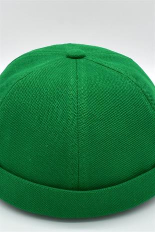 Womens Hipster Folded Cap Green Docker Hat