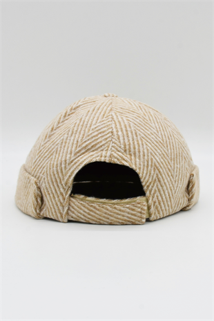 Kadın Kısa Yünlü Ekru Docker Bere