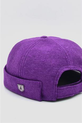 Womens Short Winter Purple Docker Beanie