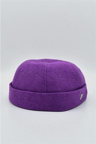 Womens Short Winter Purple Docker Beanie