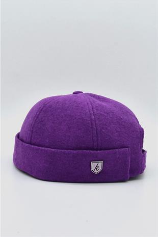 Womens Short Winter Purple Docker Beanie