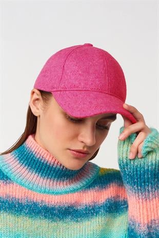 Womens Baseball Cap Winter Velcro Fuşya Hat