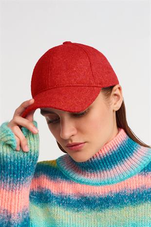 Womens Baseball Cap Winter Velcro Red Hat