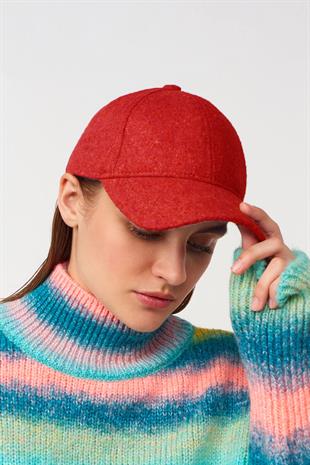 Womens Baseball Cap Winter Velcro Red Hat