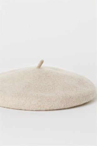 Womens Cream Parisienne Beanie Parisienne Hat