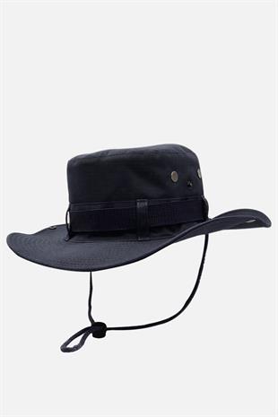 Kadın Lacivert Güneş Koruyucu Kovboy Safari Şapkası