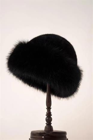 Womens Mongolian Kalpak Vegan Teddy Black Hat Teddy Beanie