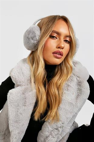 Womens Teddy Ear Flapk Soft Teddy Foldable Ear Muff Cream