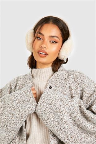 Womens Teddy Ear Flapk Soft Teddy Foldable Ear Muff