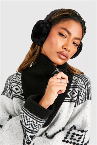 Womens Teddy Ear Flapk Soft Teddy Foldable Ear Muff