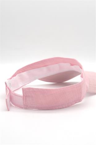 Kadın Pembe Keten Vizör Şapka