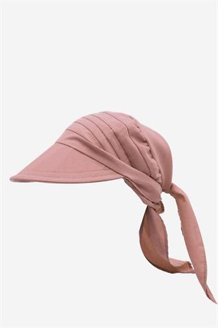 Kadın Safari Bağlamalı Eşarp Siperli Bandana Plaj Şapkası