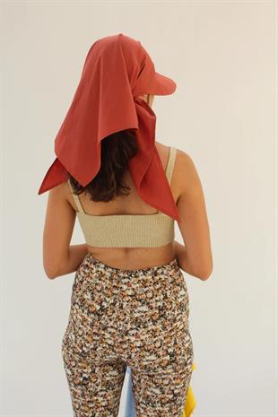 Kadın Safari Bağlamalı Eşarp Siperli Bandana Plaj Şapkası
