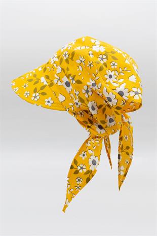 Kadın Safari Bağlamalı Eşarp Siperli Bandana Plaj Şapkası