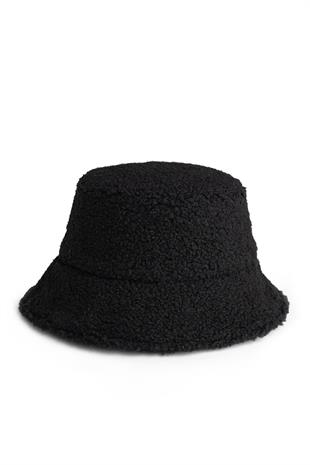 Kadın Siyah Kışlık Balıkçı Bucket Şapka