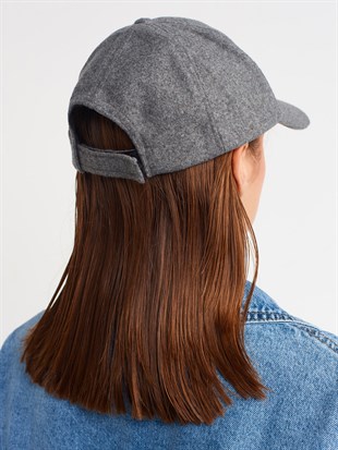 Womens Winter Solid Grey Baseball Hat