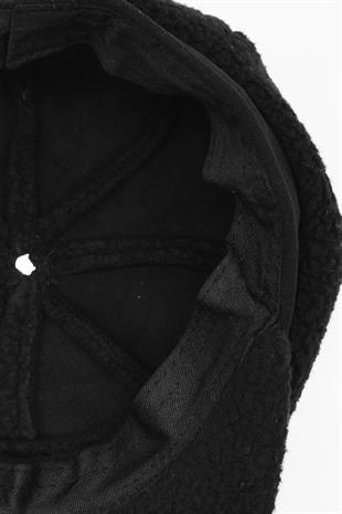 Kadın Yünlü Siper Detaylı Vintage Şapka Gavroche Cap