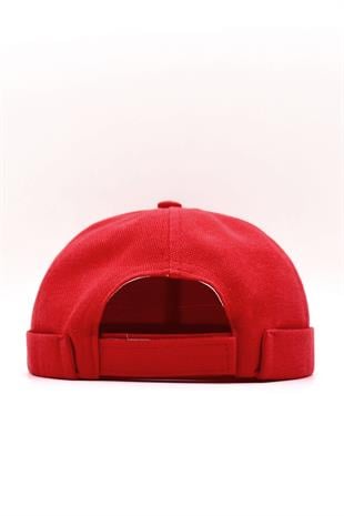 Kırmızı Hiphop Docker Şapka %100 Pamuk Katlamalı Cap