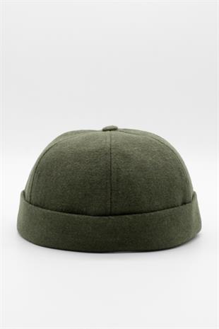 Kışlık Yeni Stil Yün Retro Hip-Hop Docker Şapka Haki