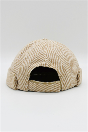 Kışlık Yeni Stil Yün Retro Hip-Hop Docker Şapka Camel