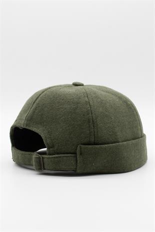 Kışlık Yeni Stil Yün Retro Hip-Hop Docker Şapka Haki