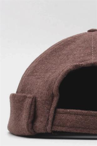 Kışlık Yeni Stil Yün Retro Hip-Hop Docker Şapka Kahve