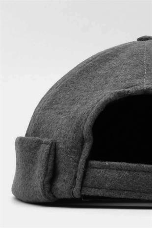 Kışlık Yeni Stil Yün Retro Hip-Hop Docker Şapka Antrasit