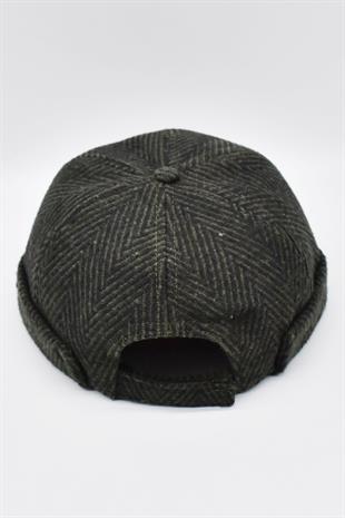 Womens Hipster Folded Cap Zigzak Patterned Docker Winter Hat