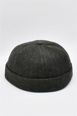 Womens Hipster Folded Cap Zigzak Patterned Docker Winter Hat