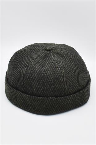 Womens Hipster Folded Cap Zigzak Patterned Docker Winter Hat