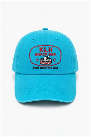 KLH Snack Bar Nakışlı Washed Dad Cap – Turkuaz