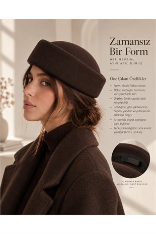 KLH Studio Dept. Heritage Wool Pillbox Şapka - Siyah