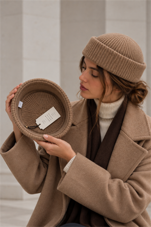 KLH Studio Dept. Ribbed Wool Pillbox Şapka - Vizon