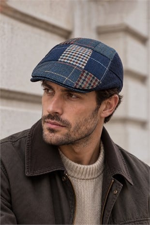 KLH Studio Dept. Deep Navy Flat Cap Kasket