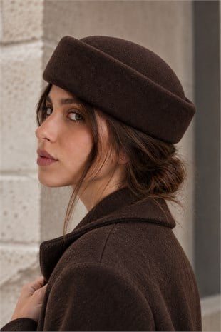 KLH Studio Dept. Heritage Wool Pillbox Şapka - Kahverengi