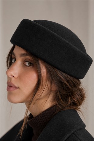 KLH Studio Dept. Heritage Wool Pillbox Şapka - Siyah