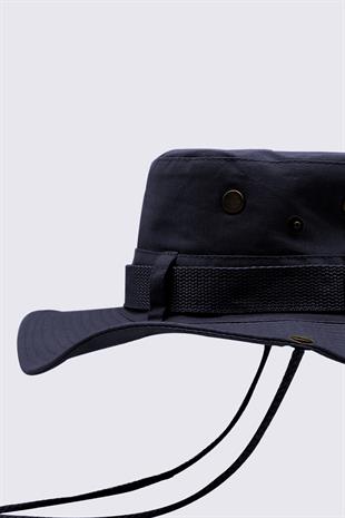 Lacivert Outdoor Şapka Uv Korumalı Bucket Safari Şapkası