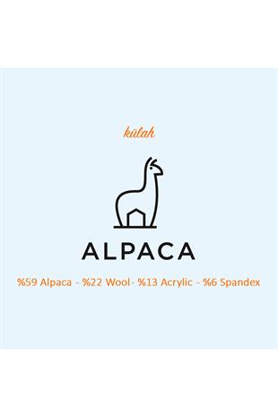 Lüks Alpaka Yün Kova Şapka - Camel Kışlık Boho Bucket Hat