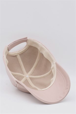 Pink Leather Womens Cap Hat