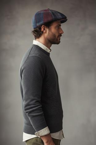 Erkek Tweed Desenli Renkli İngiliz Kasket Şapka