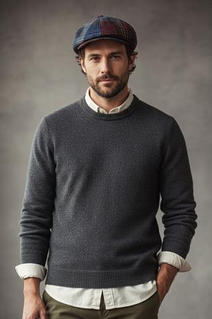 Erkek Tweed Desenli Renkli İngiliz Kasket Şapka