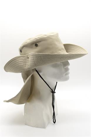 Outdoor Uv Güneş Koruyucu Şapka Açık Bej Lejyoner Safari Şapkası