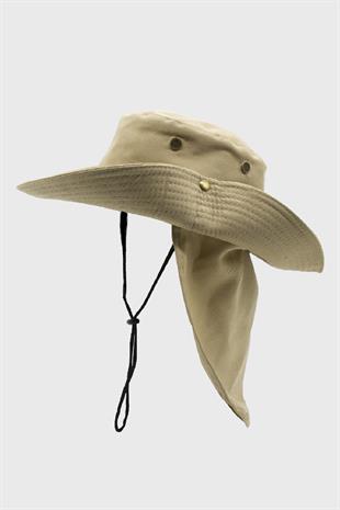 Outdoor Uv Güneş Koruyucu Şapka Camel Lejyoner Safari Şapkası